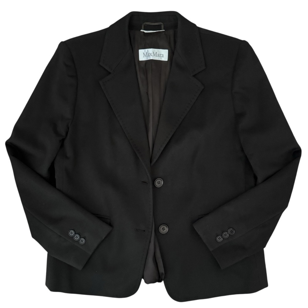 Max Mara Single Breasted Wool Blazer Jacket – Deep Brown, Size 14, Made in Italy